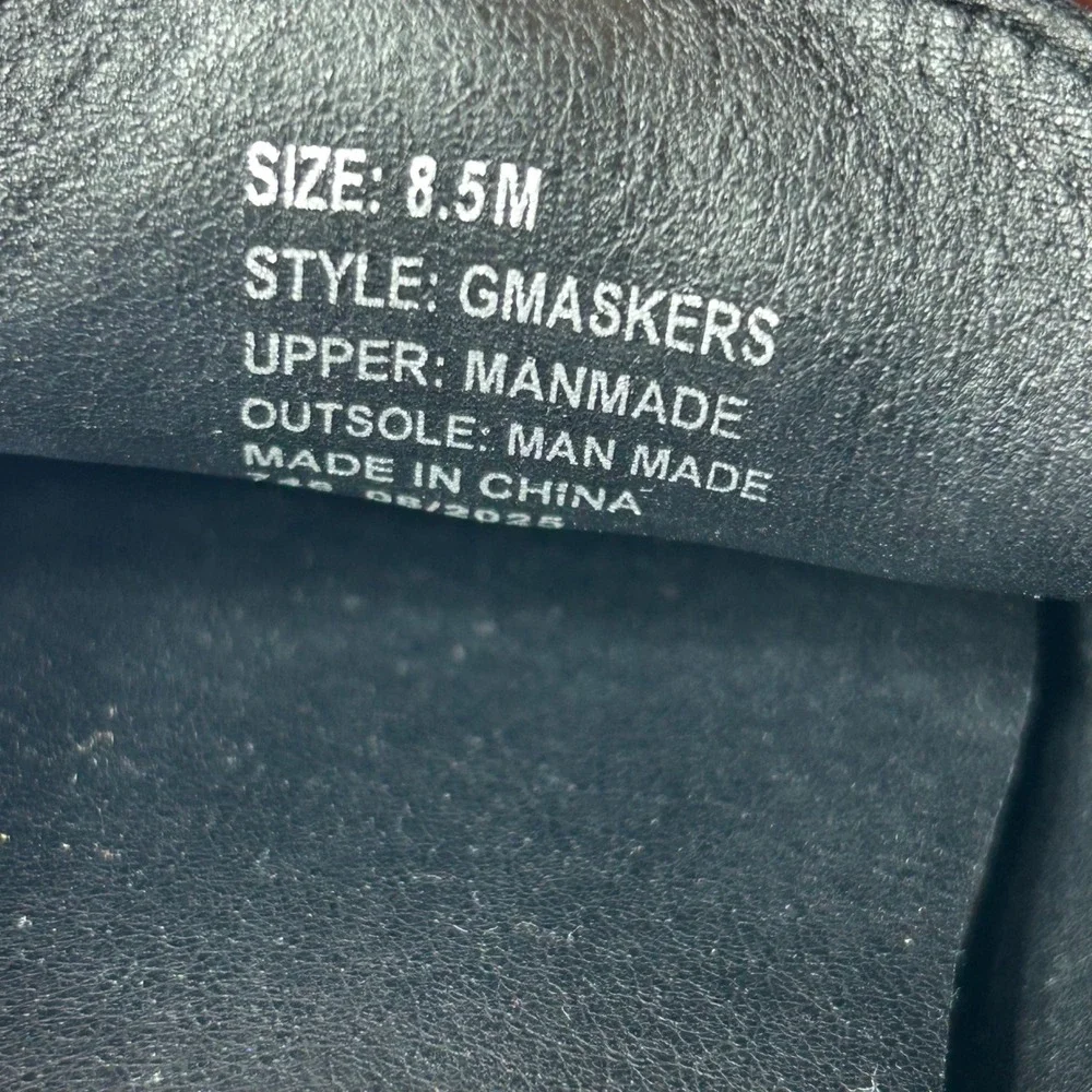 Guess GMASKERS Mens Black Pebbled Driving Loafers G Logo Webbing Size 8.5M